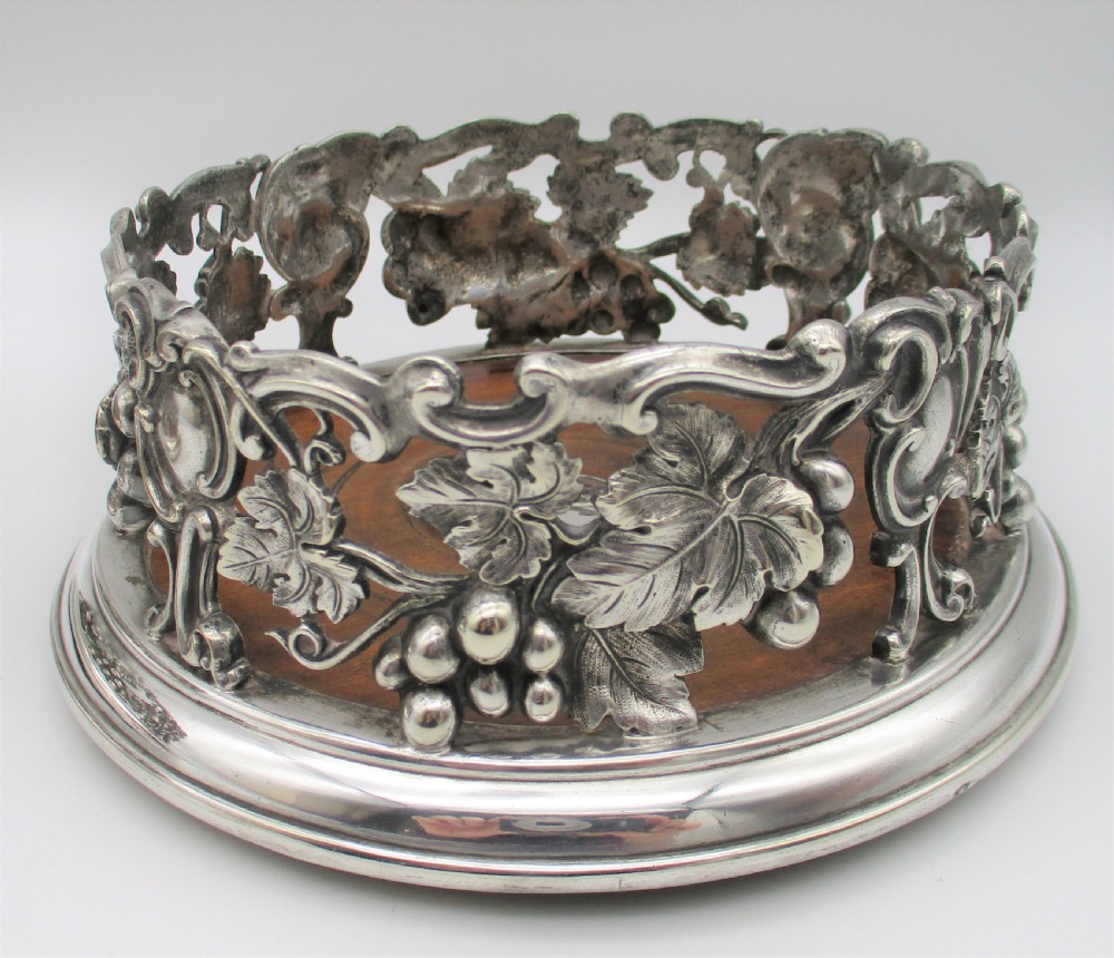 Stunning Pair of Silver Plated Wine Bottle Coasters by Elkington & Mason c1850 View V
