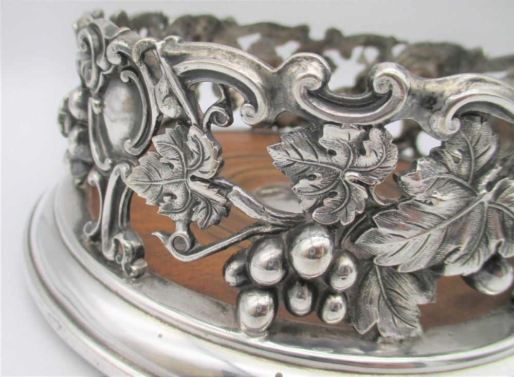 Stunning Pair of Silver Plated Wine Bottle Coasters by Elkington & Mason c1850 View VI