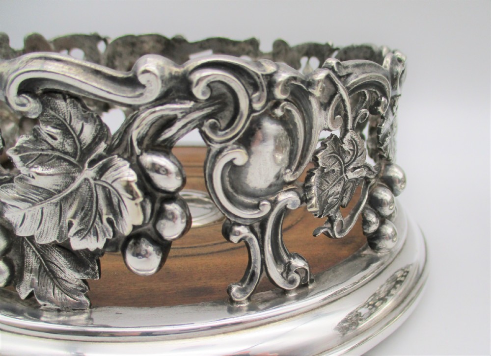 Stunning Pair of Silver Plated Wine Bottle Coasters by Elkington & Mason c1850 View VII