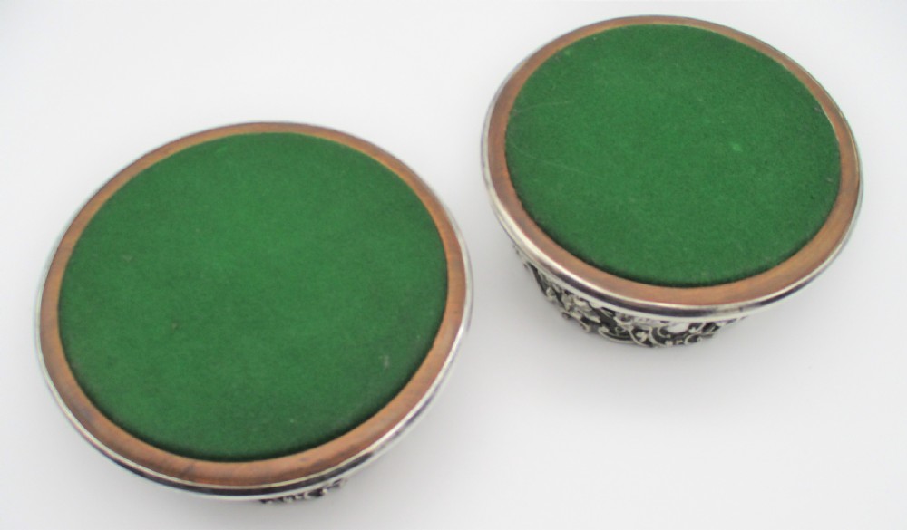 Stunning Pair of Silver Plated Wine Bottle Coasters by Elkington & Mason c1850 View IX