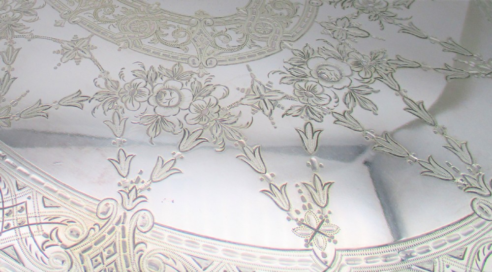 A Large 19th Century Silver Plated Serving Tray by Mappin & Webb View VII