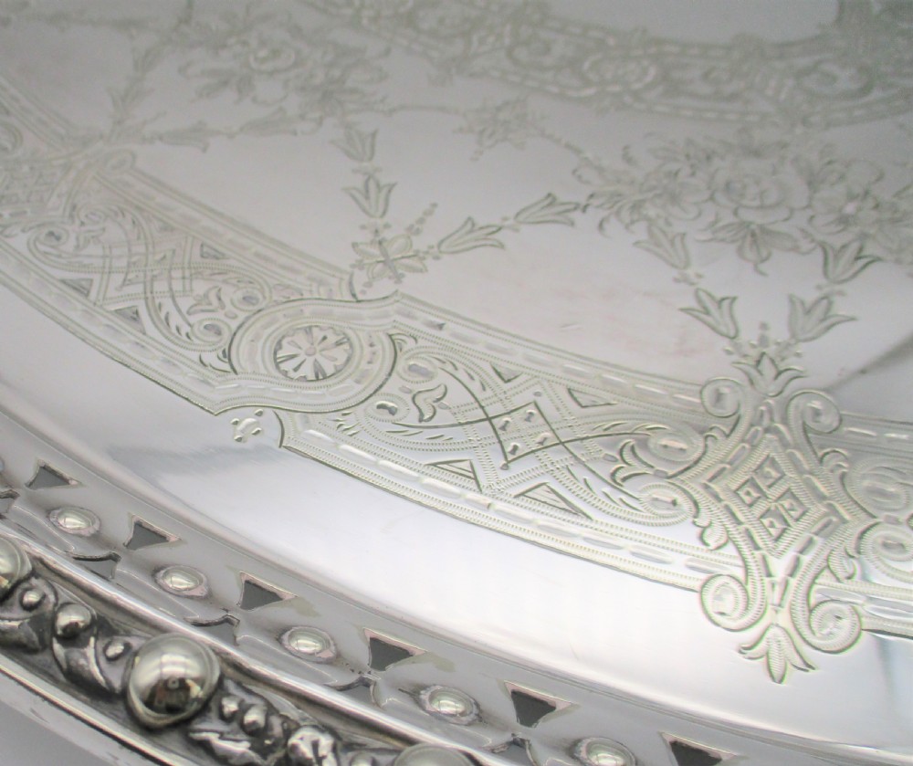 A Large 19th Century Silver Plated Serving Tray by Mappin & Webb View VIII