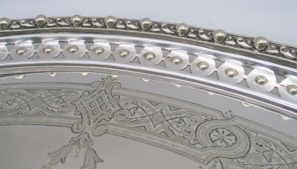 A Large 19th Century Silver Plated Serving Tray by Mappin & Webb View IX