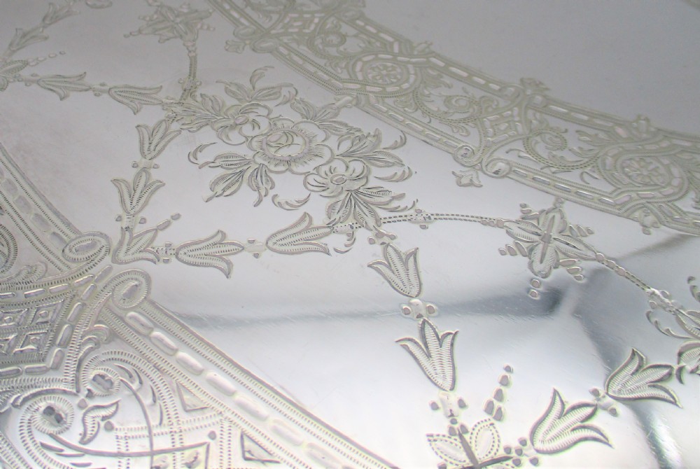 A Large 19th Century Silver Plated Serving Tray by Mappin & Webb View X