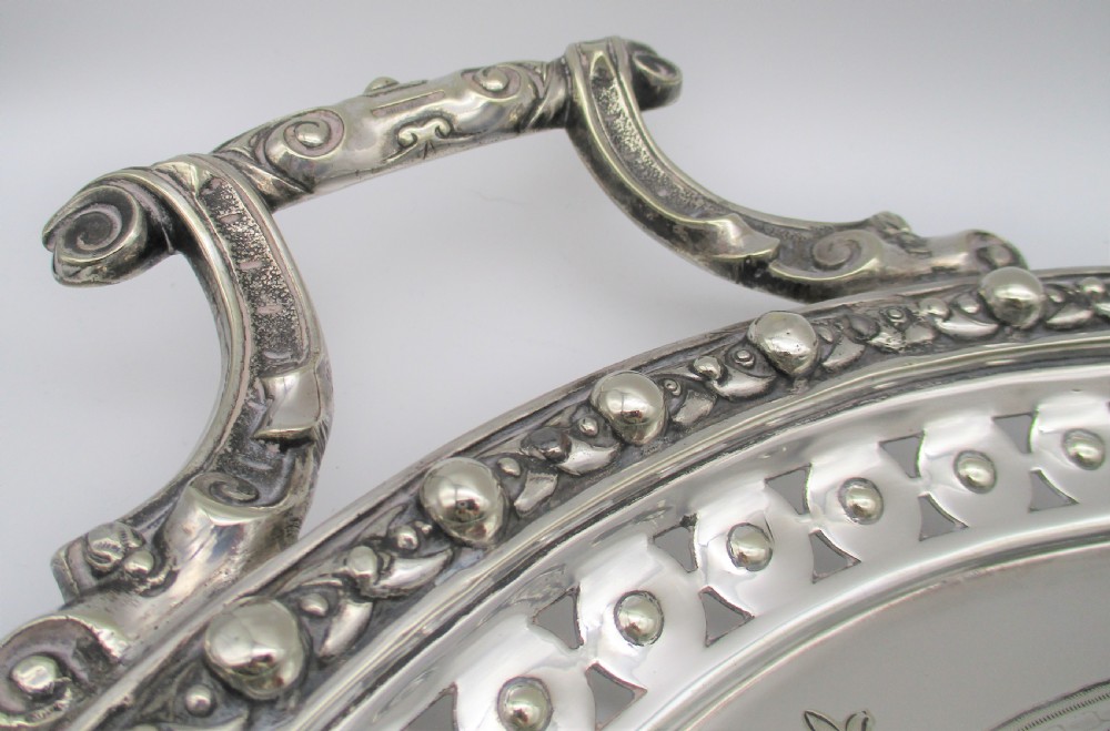 A Large 19th Century Silver Plated Serving Tray by Mappin & Webb View XI