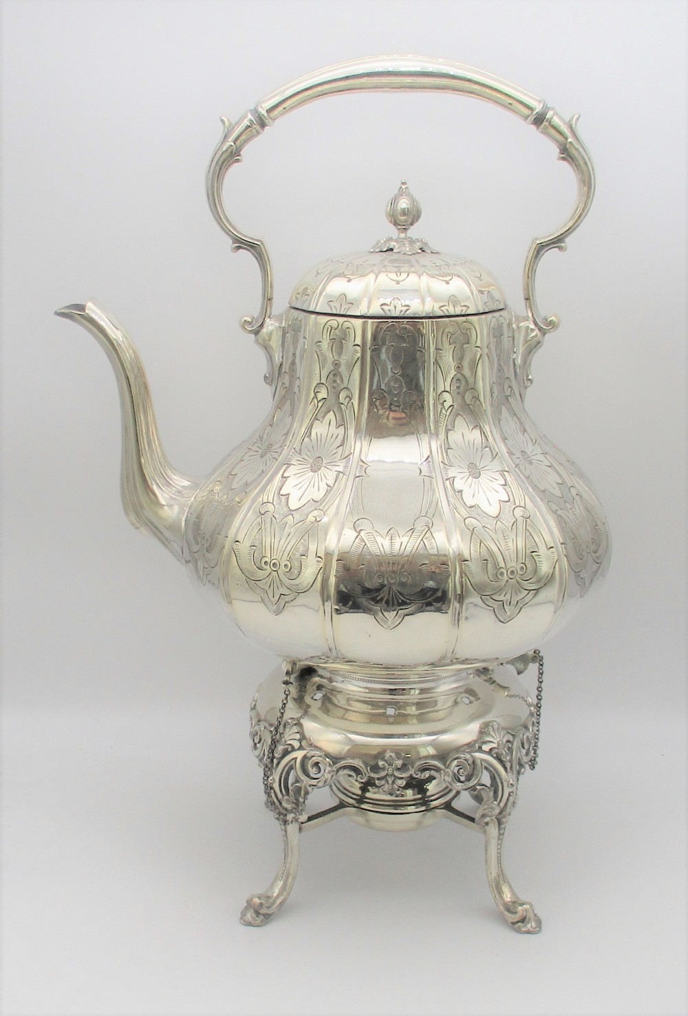 Stunning Large Silver Plated Spirit Kettle c1860