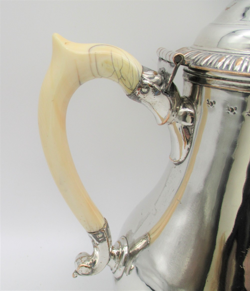 Rare Early Old Sheffield Plated Coffee Pot c1760 Marked View II