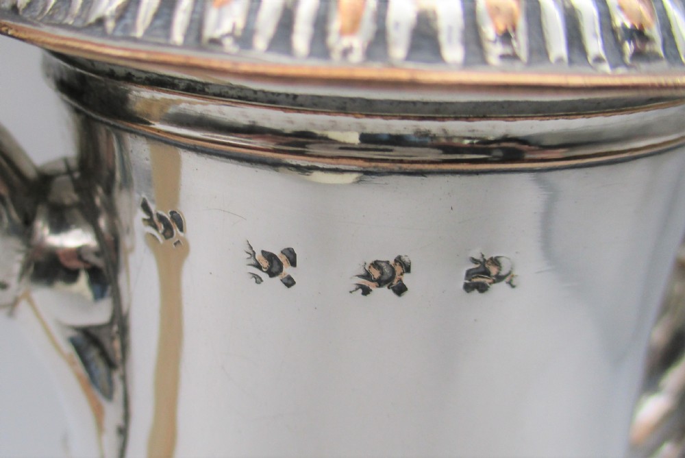 Rare Early Old Sheffield Plated Coffee Pot c1760 Marked View VII