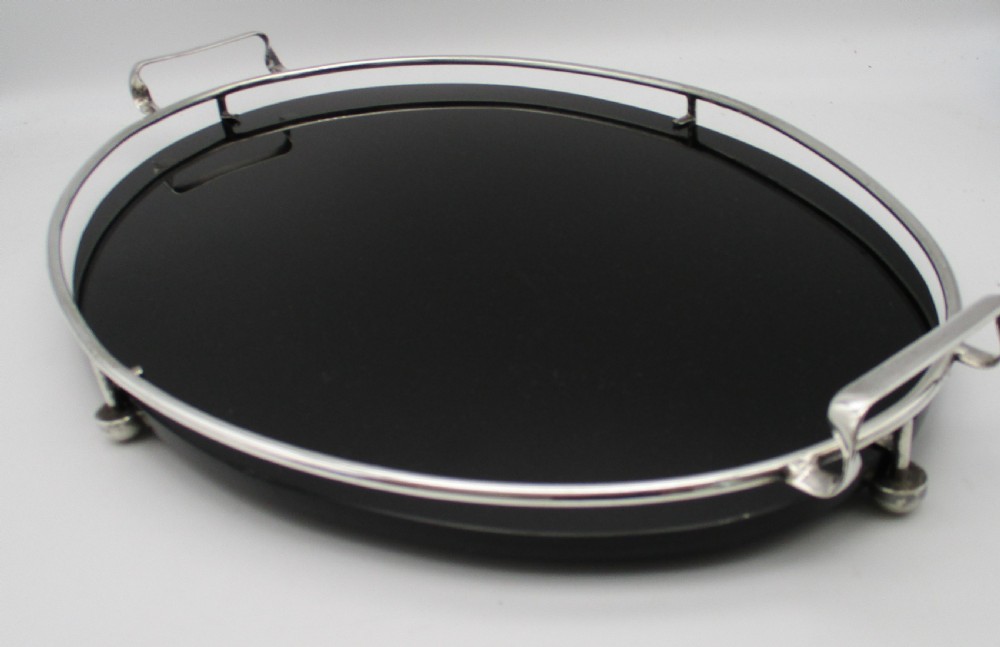 Fine Art Deco Silver Plated Cocktail Tray View X