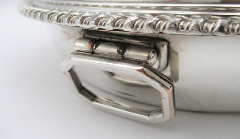 An Old Sheffield Plated Serving Dish & Cover - Crested View VIII