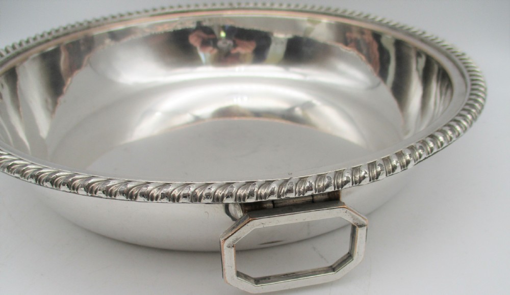 An Old Sheffield Plated Serving Dish & Cover - Crested View IX