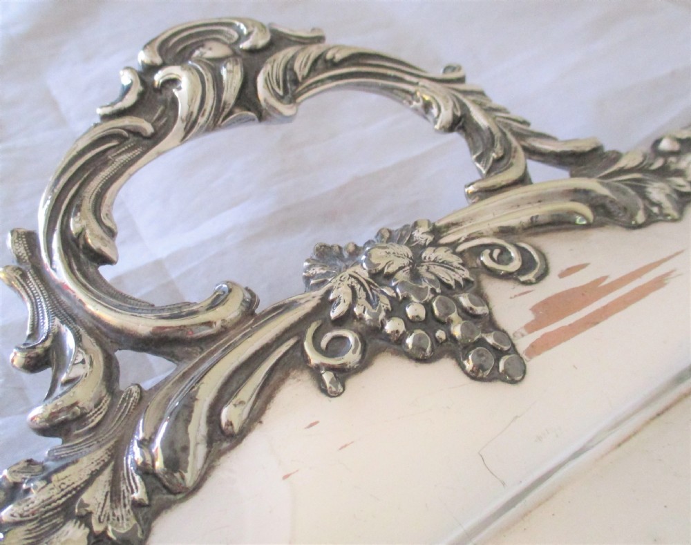 Very Large Old Sheffield Plated Tray with Crest c1830 View VI