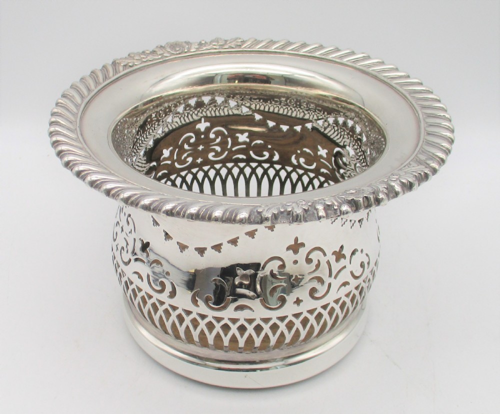 Fine C19th Pair of Deep Silver Plated Coasters View VI