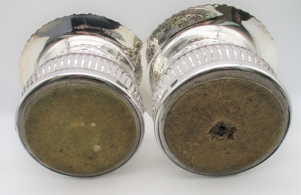 Fine C19th Pair of Deep Silver Plated Coasters View VII