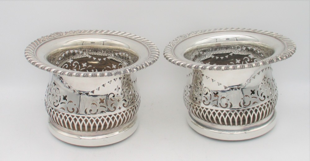 Fine C19th Pair of Deep Silver Plated Coasters View II