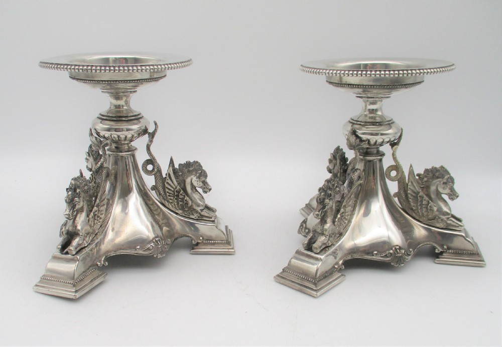 A Stunning Pair of Neo Classical Silver Plated Candlestands c1880 View III