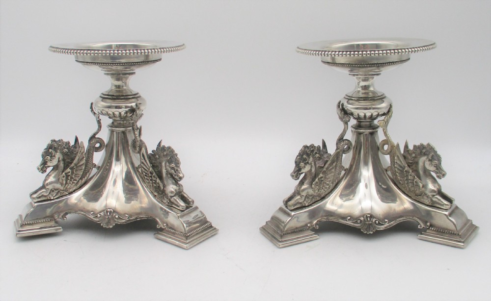 A Stunning Pair of Neo Classical Silver Plated Candlestands c1880 View VI