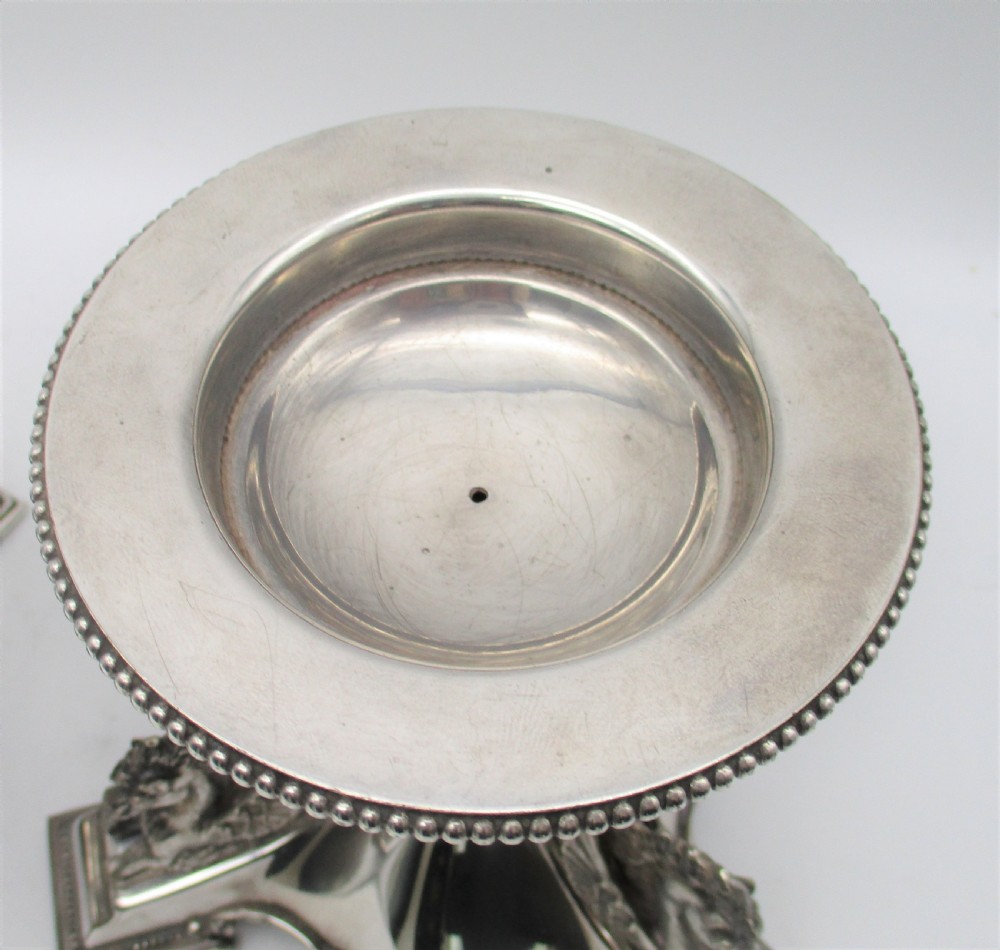 A Stunning Pair of Neo Classical Silver Plated Candlestands c1880 View XI