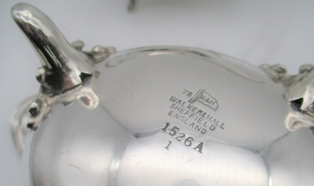 A Pair of Large Silver Plated Sauce Boats by walker & Hall View V