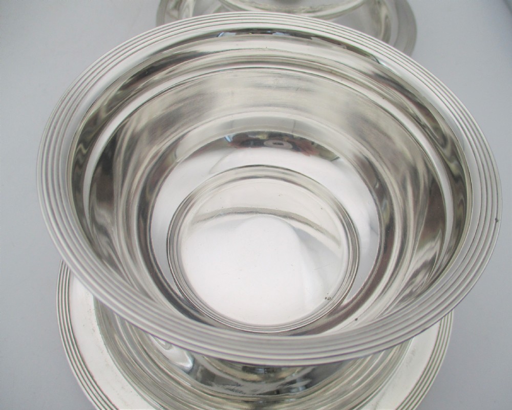 Fabulous Set of 6 Silver Plated Dessert Bowl c1900 View V