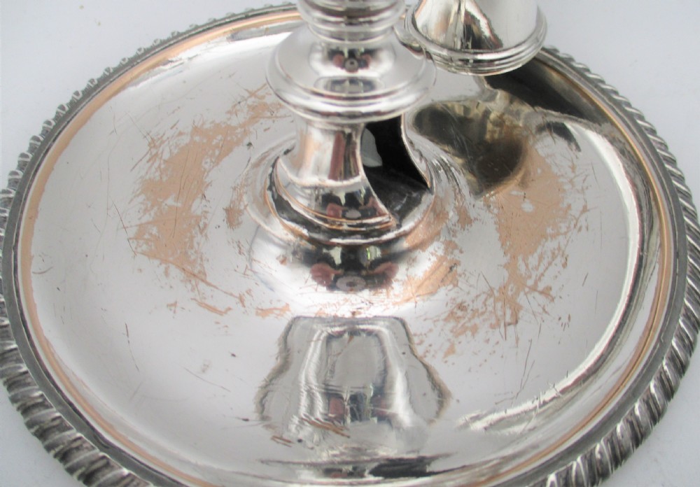 A Pair of Old Sheffield Plated Chamber Candlesticks c1830 by Waterhouse View IV