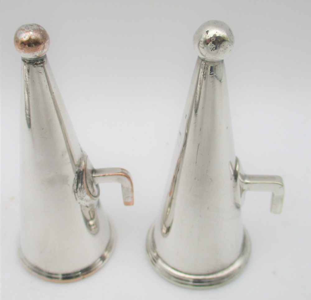 A Pair of Old Sheffield Plated Chamber Candlesticks c1830 by Waterhouse View VII