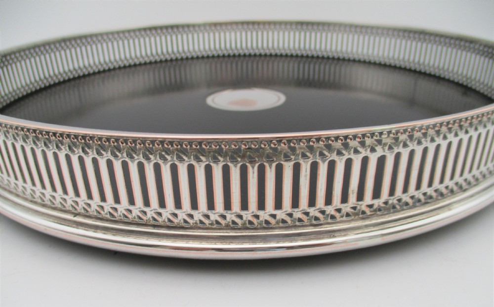 Small Art Deco Silver Plated & Ebonised Wood Cocktail Tray View III