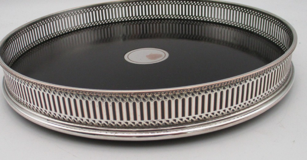 Small Art Deco Silver Plated & Ebonised Wood Cocktail Tray View VII