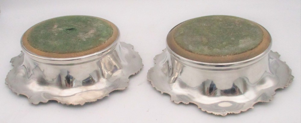 Fine Pair of Old Sheffield Plated Wine Bottle Coasters c1840 View VIII