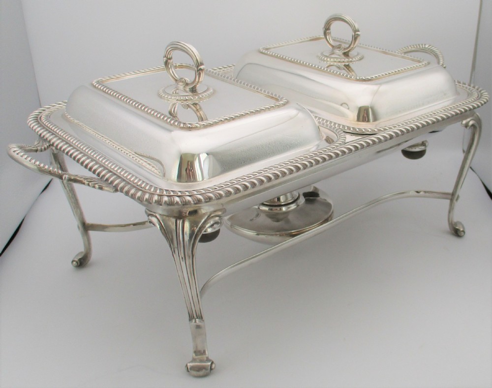 Fabulous Silver Plated Double Warming Stand with burner View III