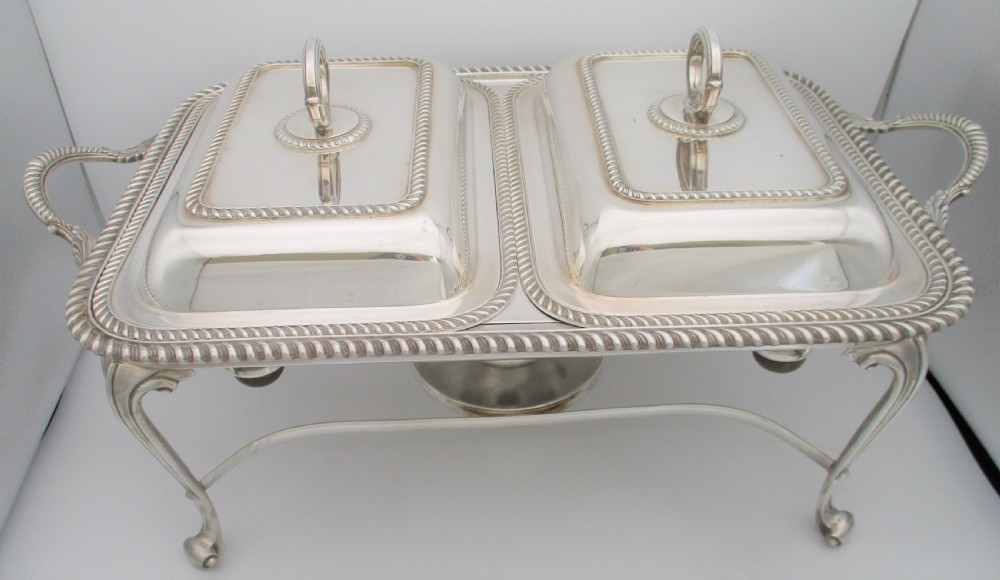 Fabulous Silver Plated Double Warming Stand with burner View IV