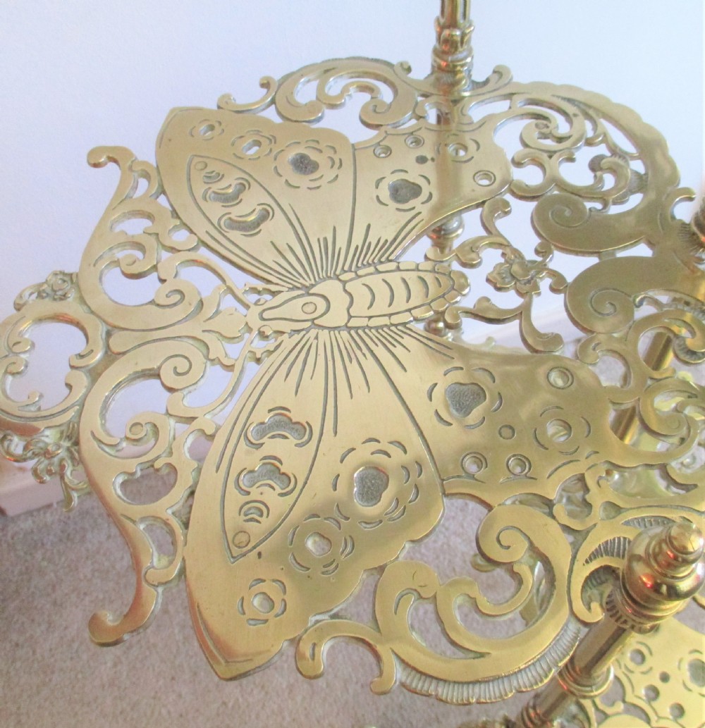 A Large Brass Art Nouveau Style 3 Tier Plant Stand View VIII