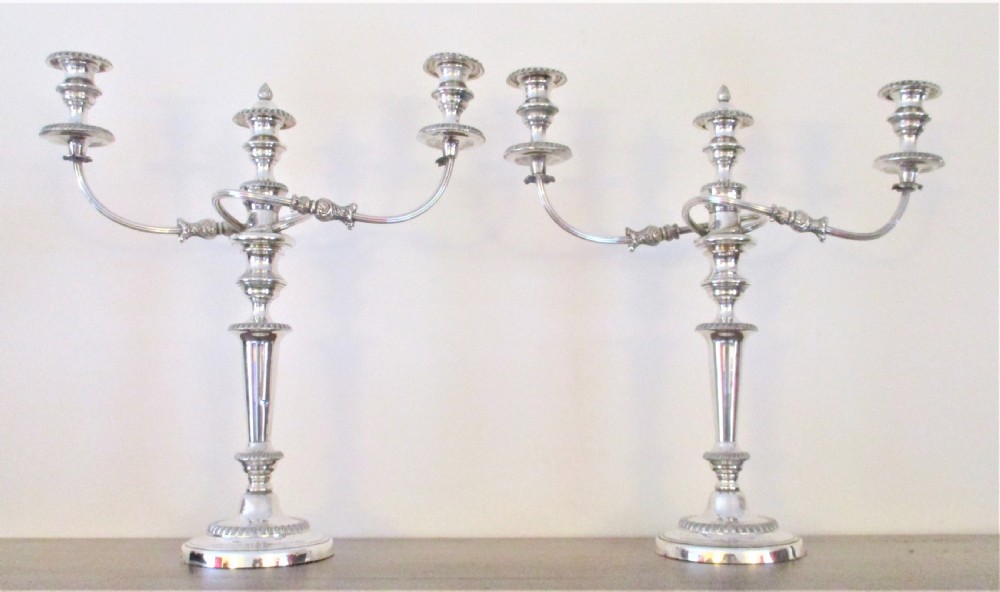 A Good Pair of 19th Century Silver Plated Candelabra