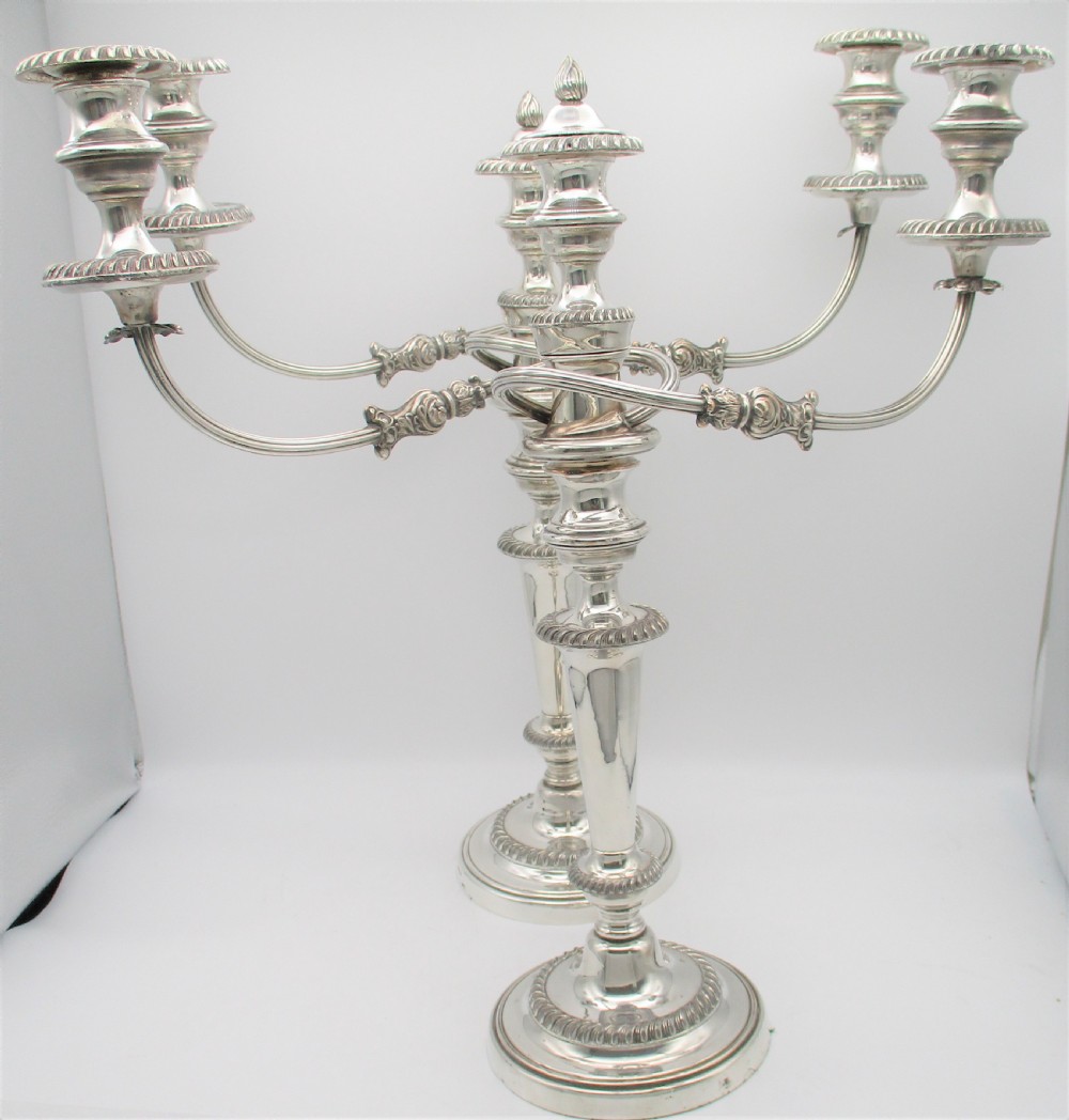 A Good Pair of 19th Century Silver Plated Candelabra View II