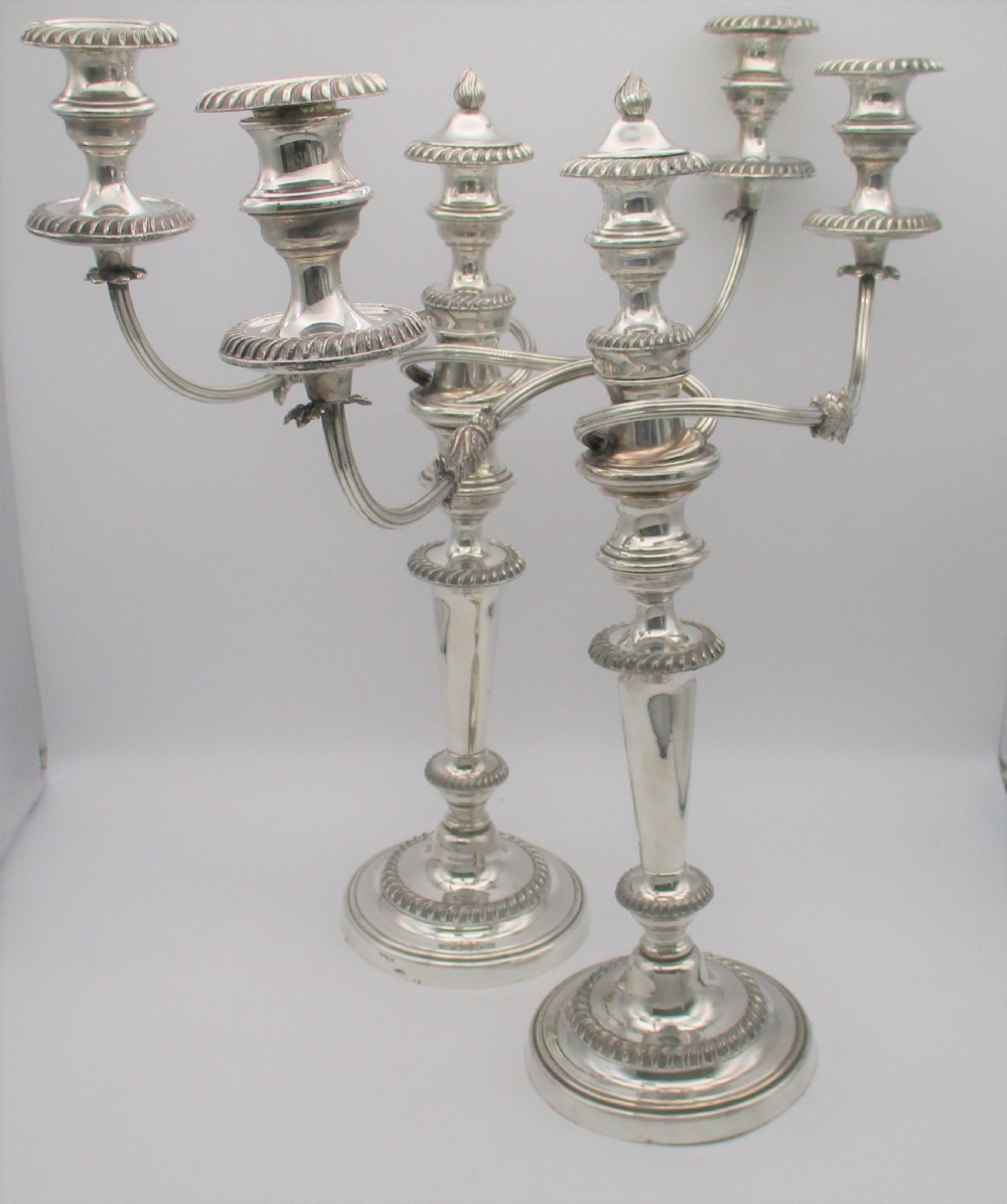 A Good Pair of 19th Century Silver Plated Candelabra View III