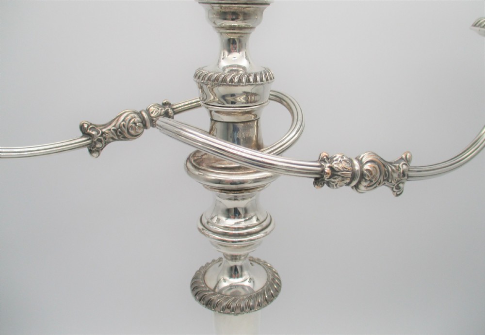 A Good Pair of 19th Century Silver Plated Candelabra View V