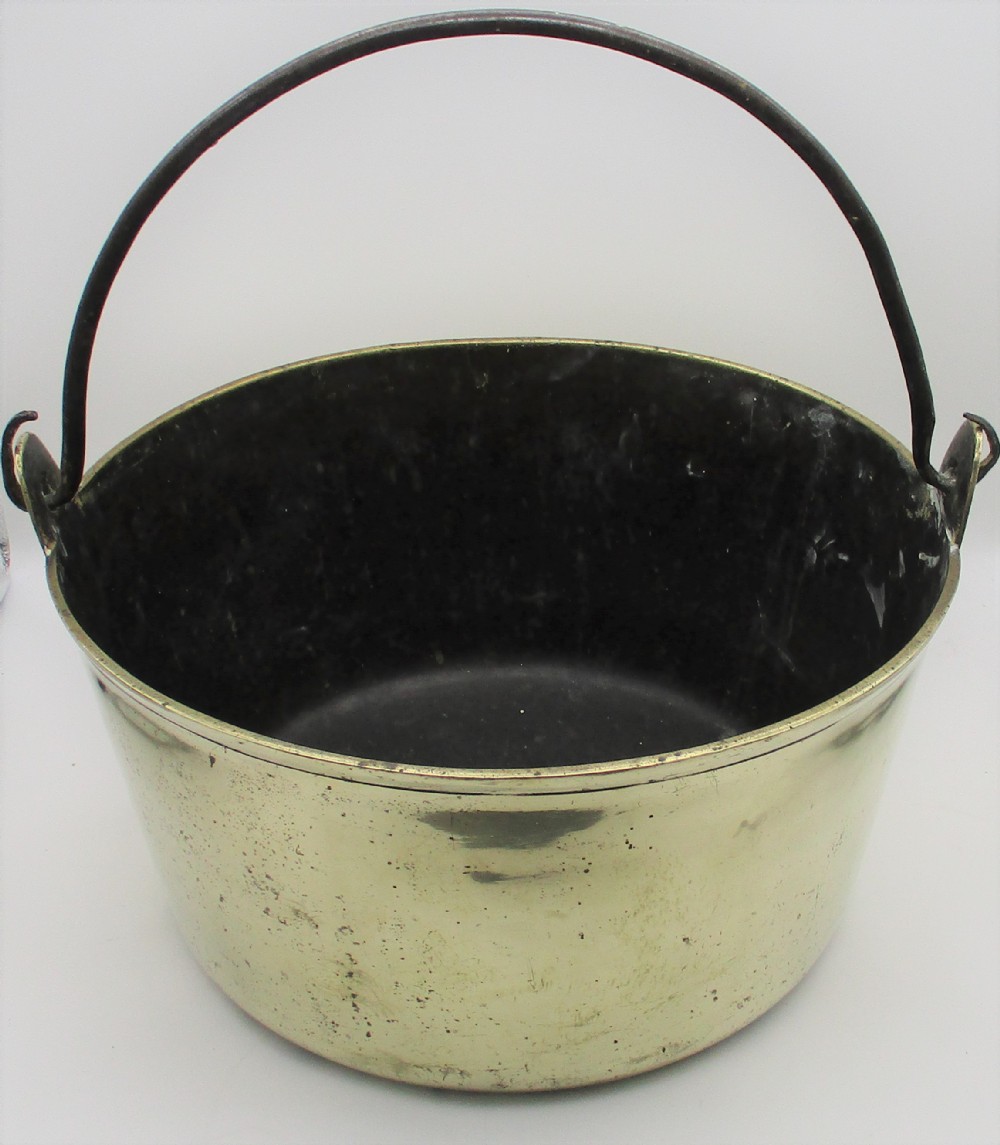 Very Large 19th Century Brass Preserve Pan 39cm