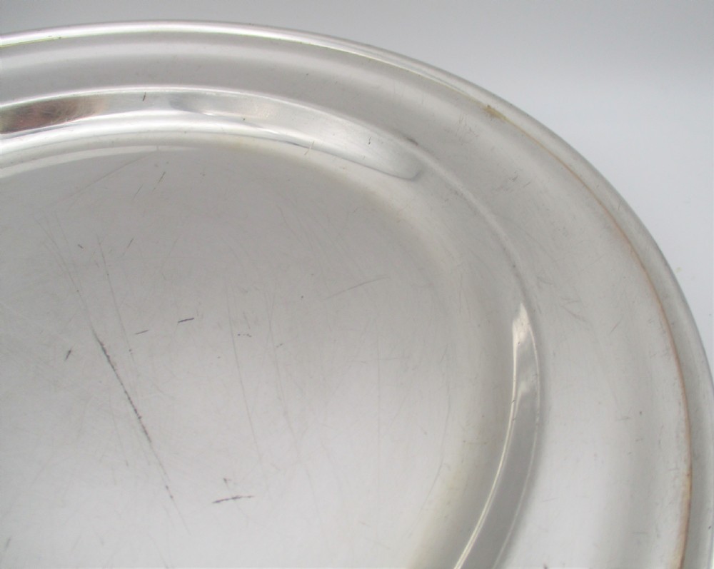 A Rare Set of 10 Silver Plated Dinner Plates View V