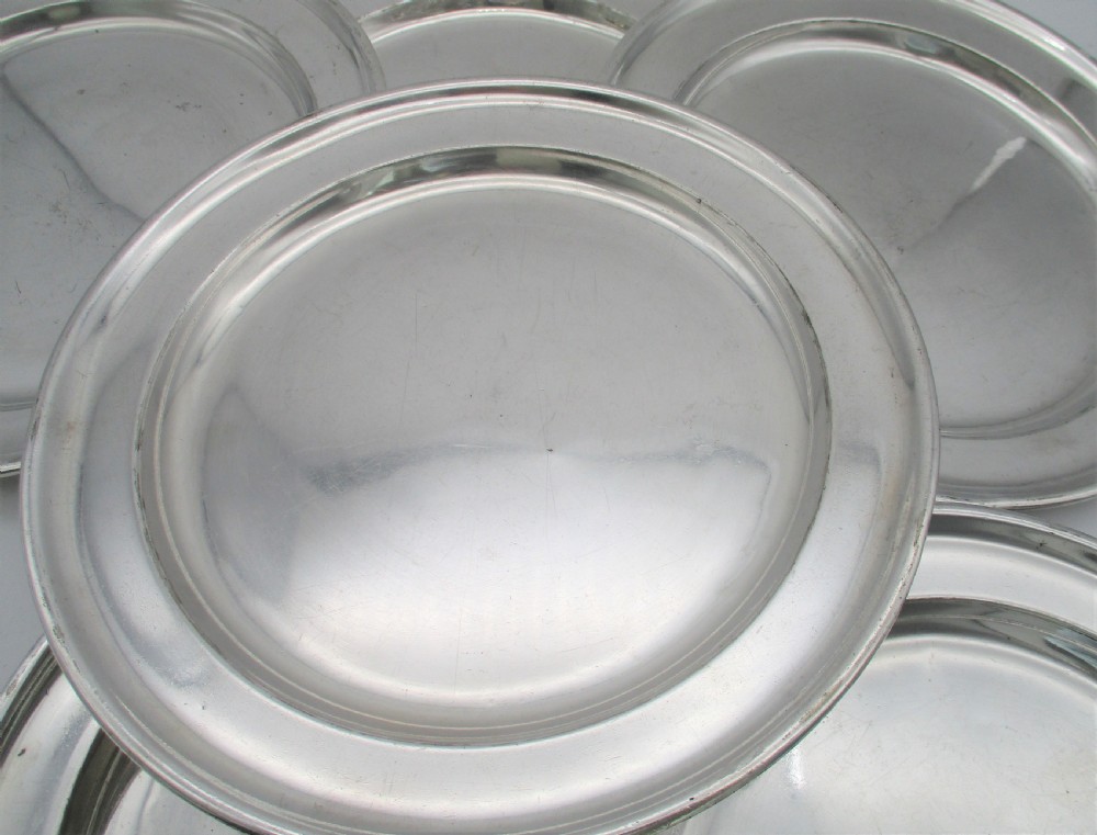 A Rare Set of 6 Silver Plated Dinner Plates by Elkington c1920 View XIII
