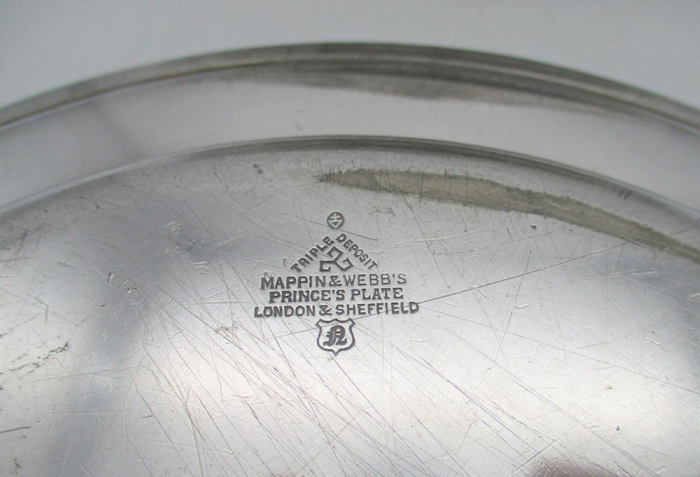 A Set of 8 Silver Plated Dinner Plates c1920 View IV