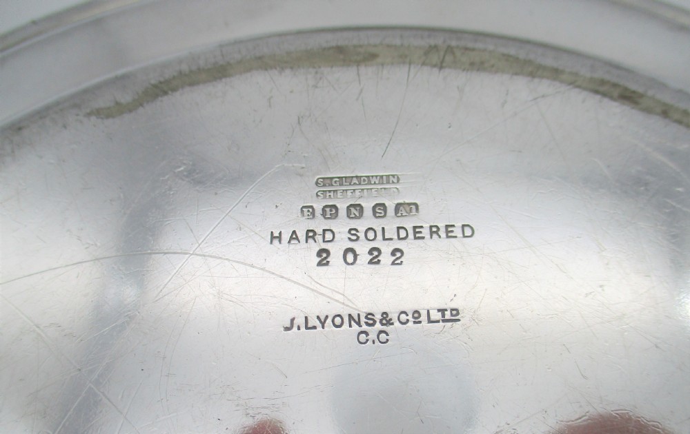 A Set of 8 Silver Plated Dinner Plates c1920 View X