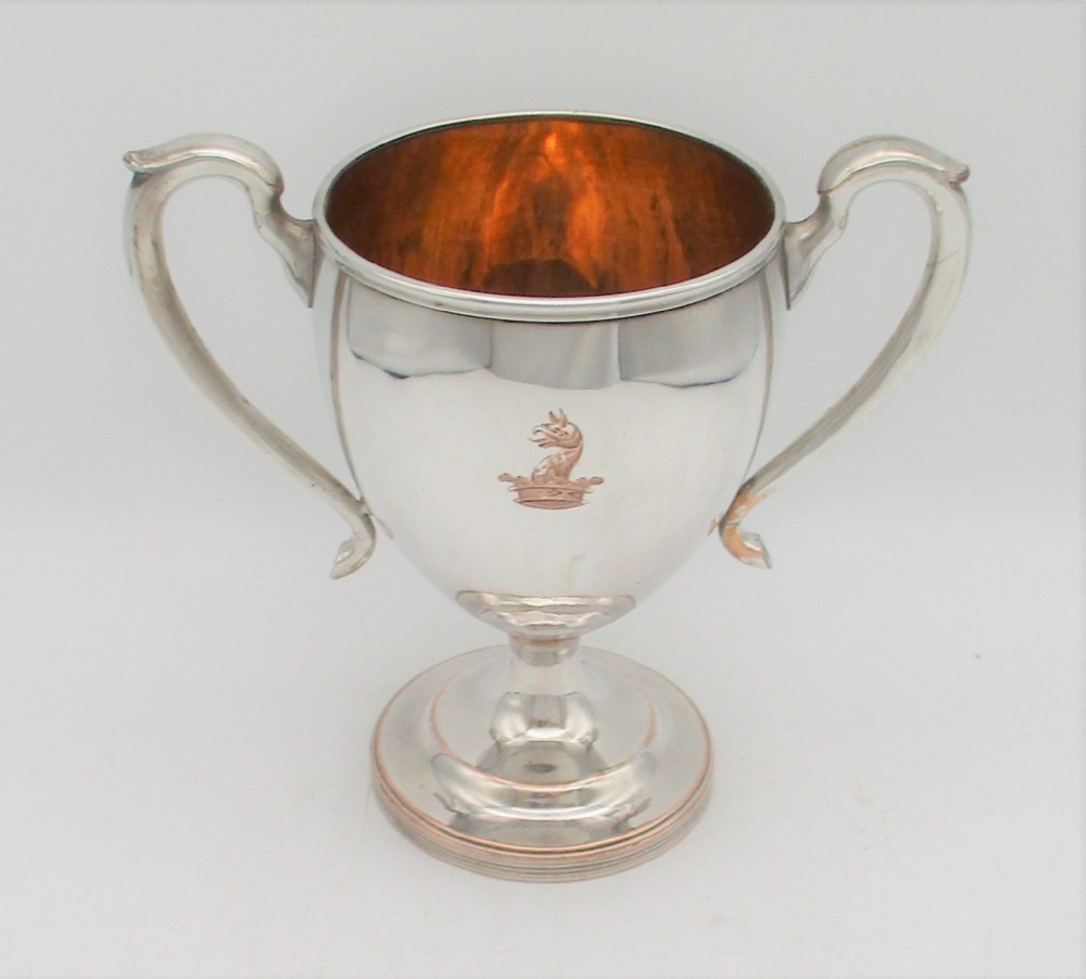 A Fine 18th Century Old Sheffield Plated Loving Cup Crested