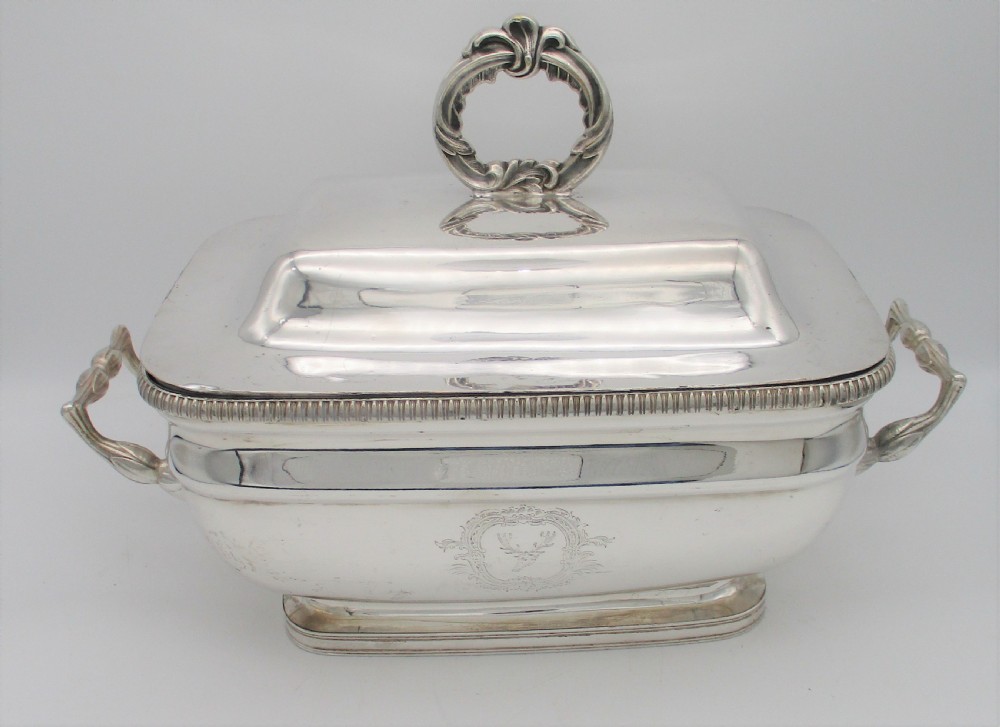 A Fine 19th Century Silver Plated Soup Tureen with Crest