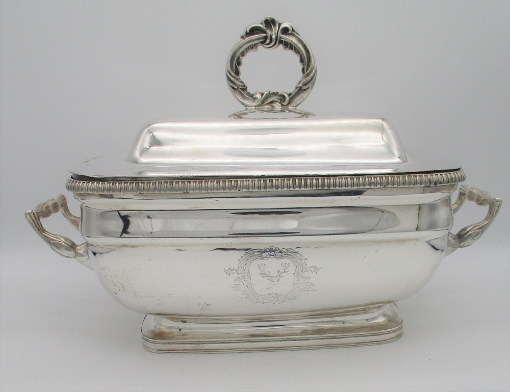 A Fine 19th Century Silver Plated Soup Tureen with Crest View II