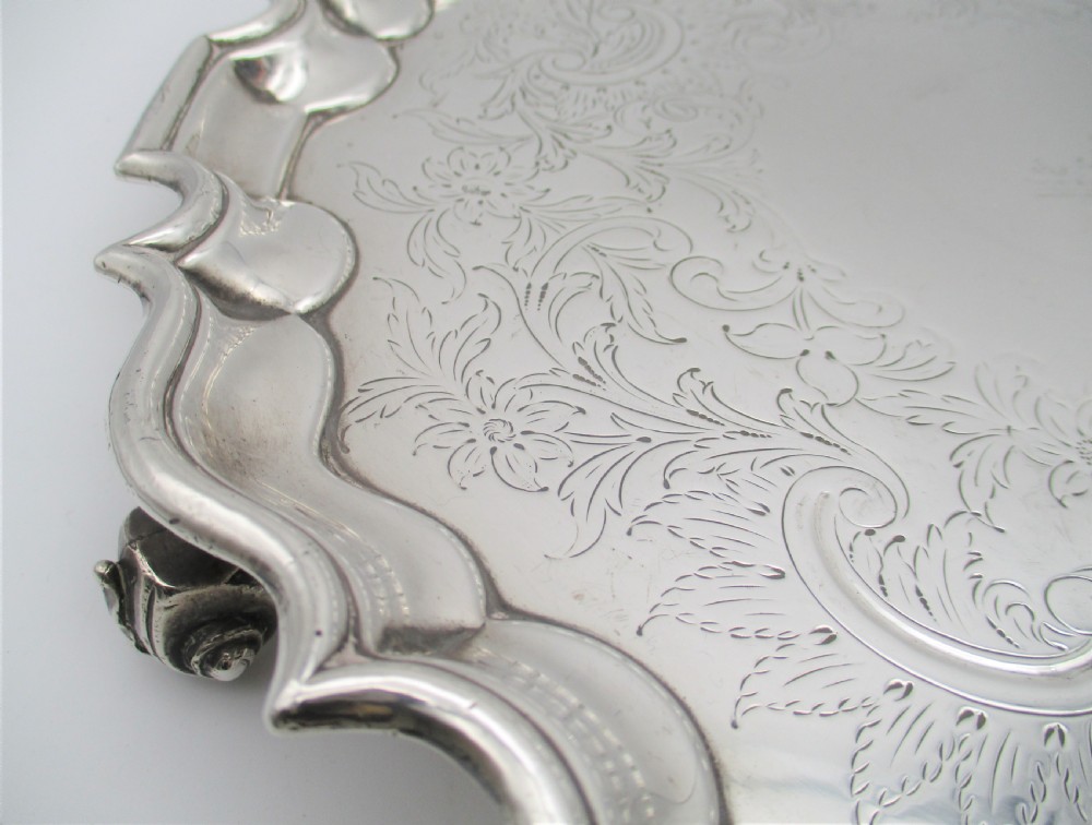 A Good Old Sheffield Plated Tray by Waterhouse Hatfield & Co View V