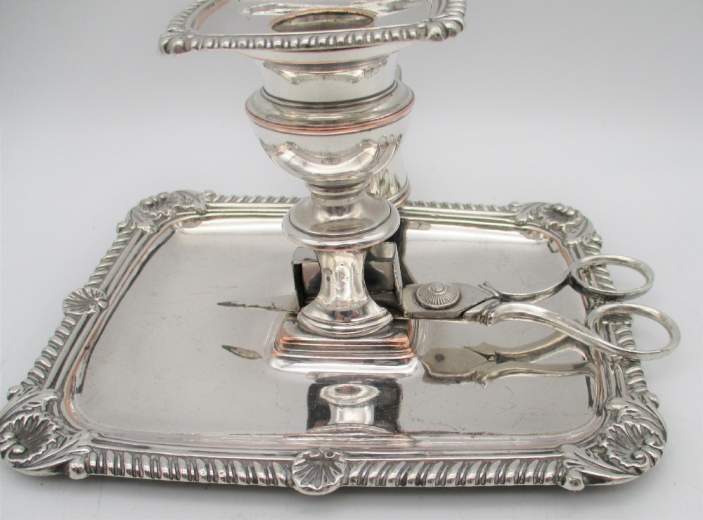Matthew Boulton Old Sheffield Plated Chamber Candlestick with Snips View II