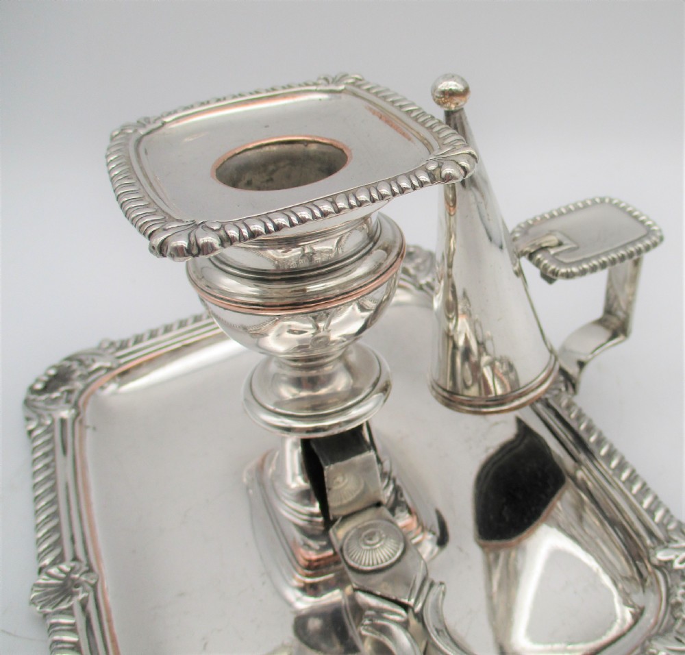 Matthew Boulton Old Sheffield Plated Chamber Candlestick with Snips View III
