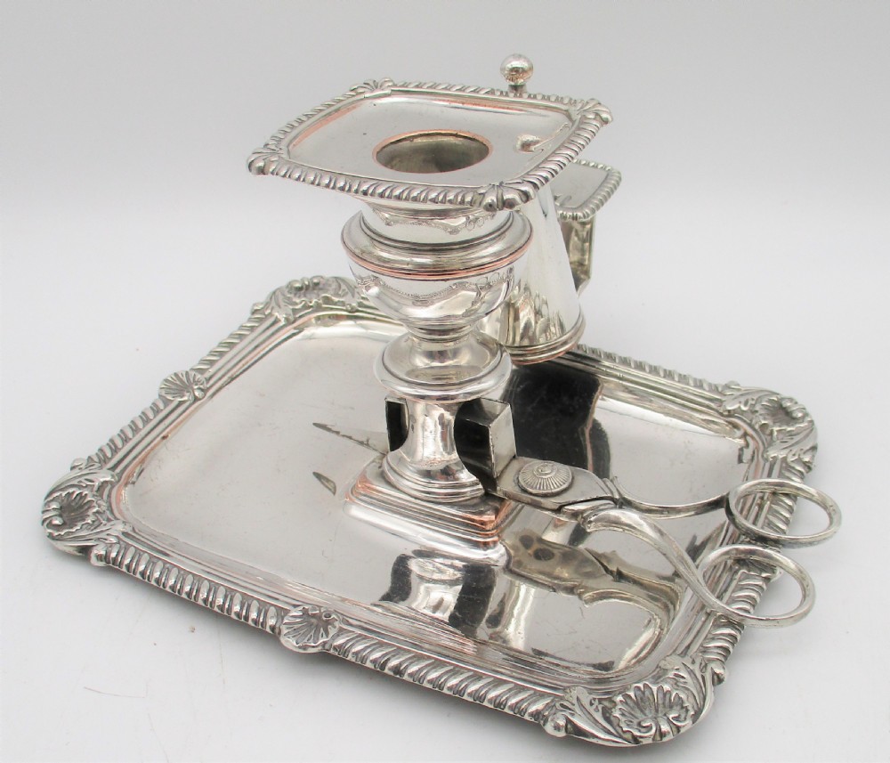 Matthew Boulton Old Sheffield Plated Chamber Candlestick with Snips View V
