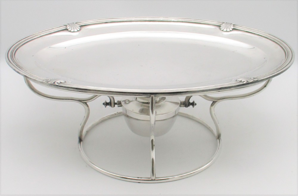 19th Century Silver Plated Platter & Reversible Dish Ring