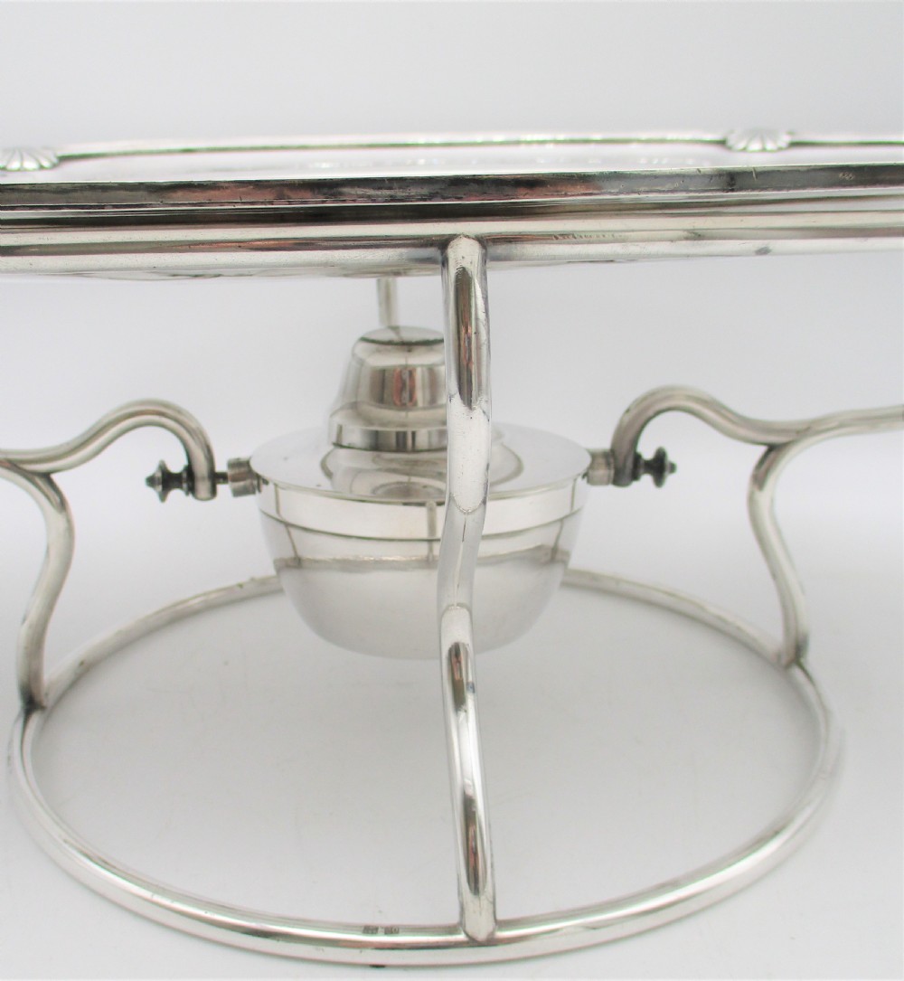 19th Century Silver Plated Platter & Reversible Dish Ring View III